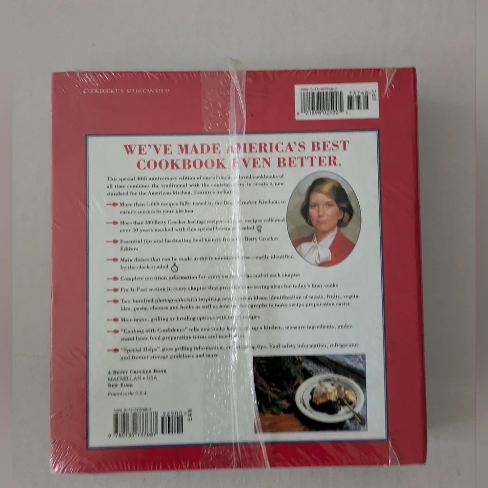 Vintage Betty Crocker 40th Anniversary Edition 5 Ring Spiral. New With Wrapping.